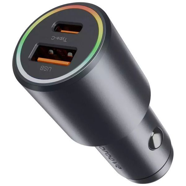 Автомобільний зарядний пристрій Proove Double Energy Plus 53W швидка зарядка Type-C + USB - Metal Grey nc 48859 фото