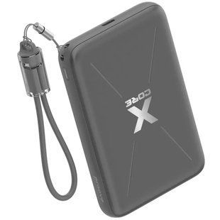 Павербанк Proove X-Core 10000mAh 22.5W з бездротовою зарядкою Qi та кабель-брелоком - Grey nc 66184 фото