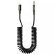 Кабель AUX Lightning на 3.5мм Proove Steel Spring 1 метр - Чорний nc 62407 фото 1
