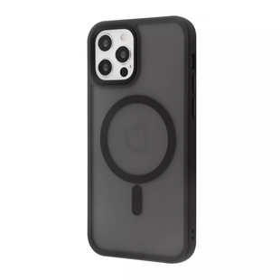 Чохол для iPhone 12 / 12 Pro Wave Matte Insane Case with Magnetic Ring - Black nc 45111 фото