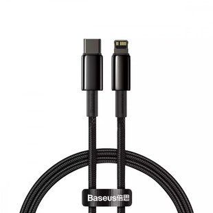 Кабель нейлоновий Type-C to Lightning Baseus Tungsten Gold Fast Charging PD 20W 1 метр - Чорний nc 30695 фото