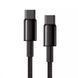 Кабель нейлоновий Type-C to Type-C Baseus Tungsten Gold Fast Charging 100W 1 метр - Чорний nc 31923 фото 3