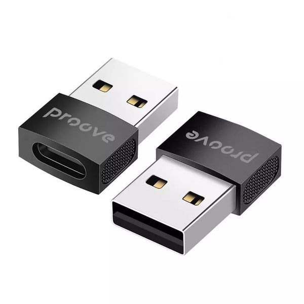 Перехідник OTG Type-C to USB Proove Extension алюмінієвий - Чорний nc 47797 фото