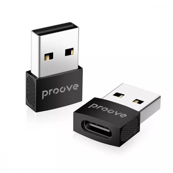 Перехідник OTG Type-C to USB Proove Extension алюмінієвий - Чорний nc 47797 фото