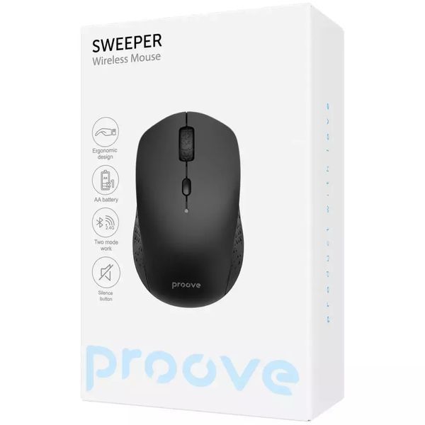 Бездротова миша Proove Sweeper Bluetooth + 2.4GHz безшумна офісна - Чорний nc 63745 фото