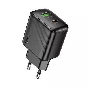 Блок живлення PD20W+QC3.0 Hoco CS25A (USB + Type-C) - Чорний hoco cs25a usb+tc фото