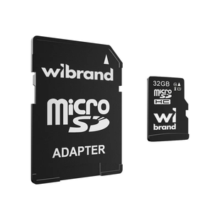 Карта пам&rsquo;яті Wibrand microSDHC 32GB Class 10 UHS‑I + SD адаптер wilbrand msd 32gb фото