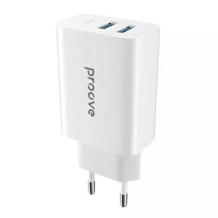 Мережевий зарядний пристрій Proove Rapid 30W швидка зарядка 2xUSB + Type-C - Білий nc 48395 фото
