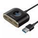 USB-хаб Baseus Square Round 4 in 1 USB HUB Adapter 1 метр - Чорний baseus square фото 2