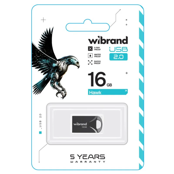 Флеш‑накопичувач Wibrand Hawk USB 2.0 16GB - Black wilbrand hawk usb 16gb фото