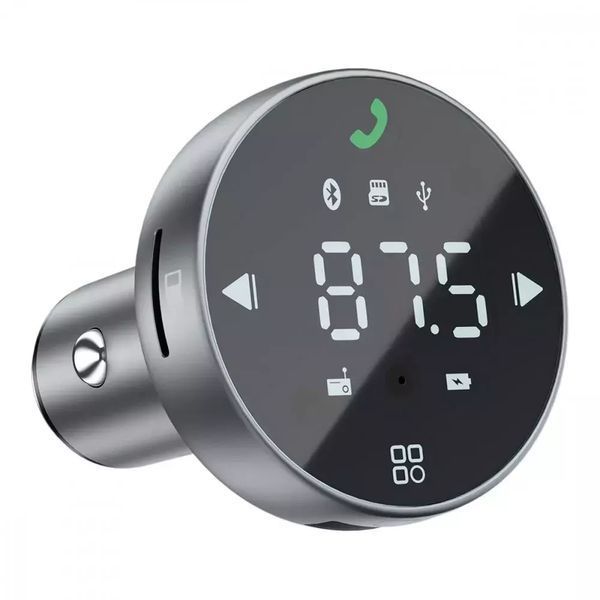 ФМ трансмітер автомобільний Proove FM Launcher Sound Sync 30W Блютуз модулятор - Сірий nc 50880 фото