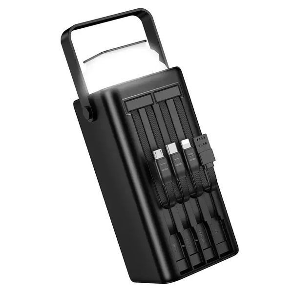 Павербанк Borofone BJ65A High 50000mAh 22.5W PD20W з вбудованими кабелями та ліхтариком - Чорний borofone bj65a фото